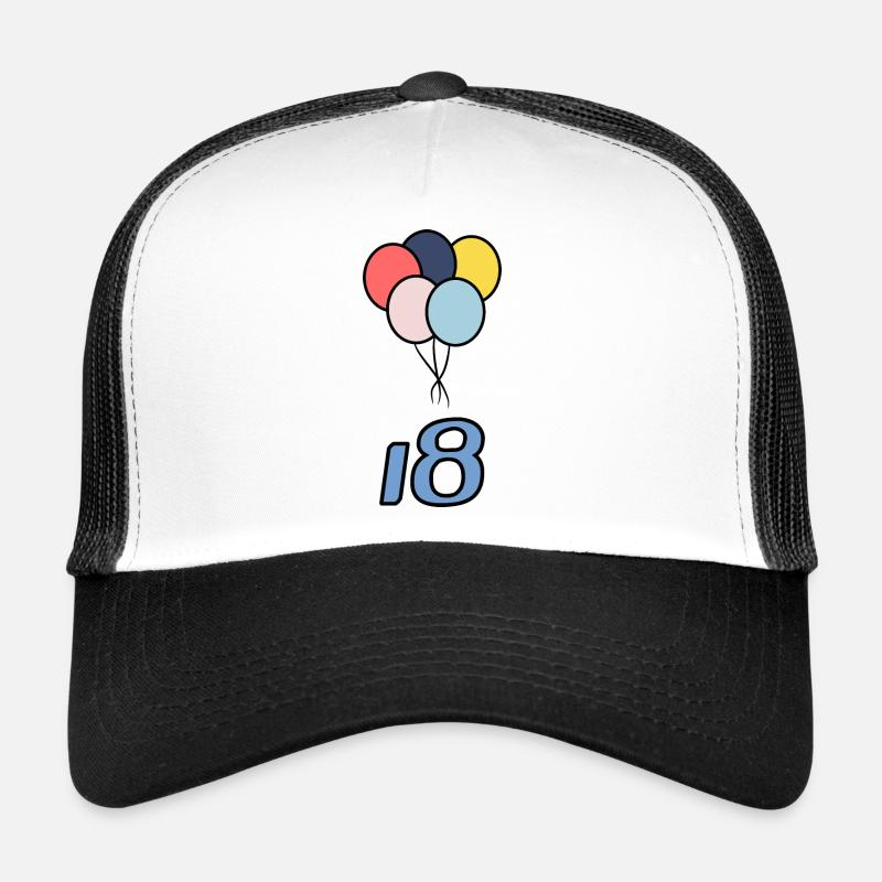 18. 18 ANS. 18e ANNIVERSAIRE. ANNIVERSAIRE 18 ANS. Casquette trucker 