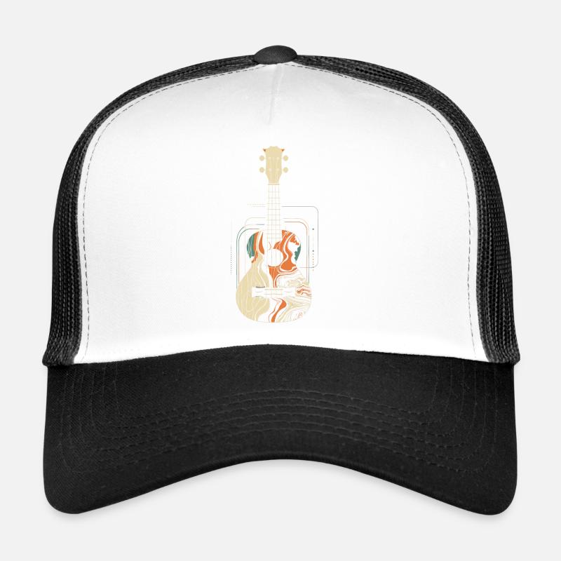 Ukulele Grafik - Trucker Cap - Weiß/Schwarz