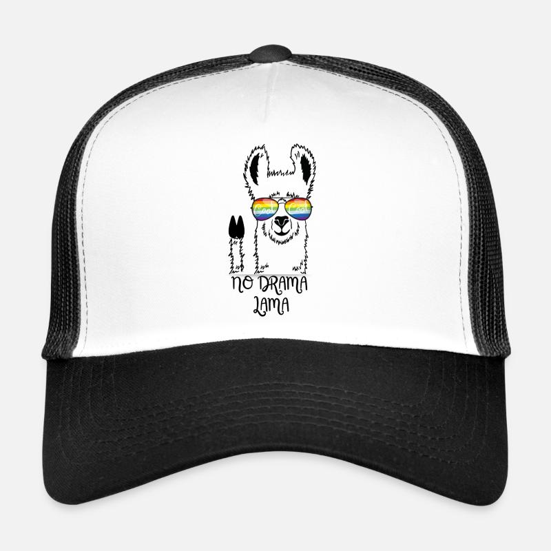 Pas de drame Lama - Casquette trucker  - blanc/noir