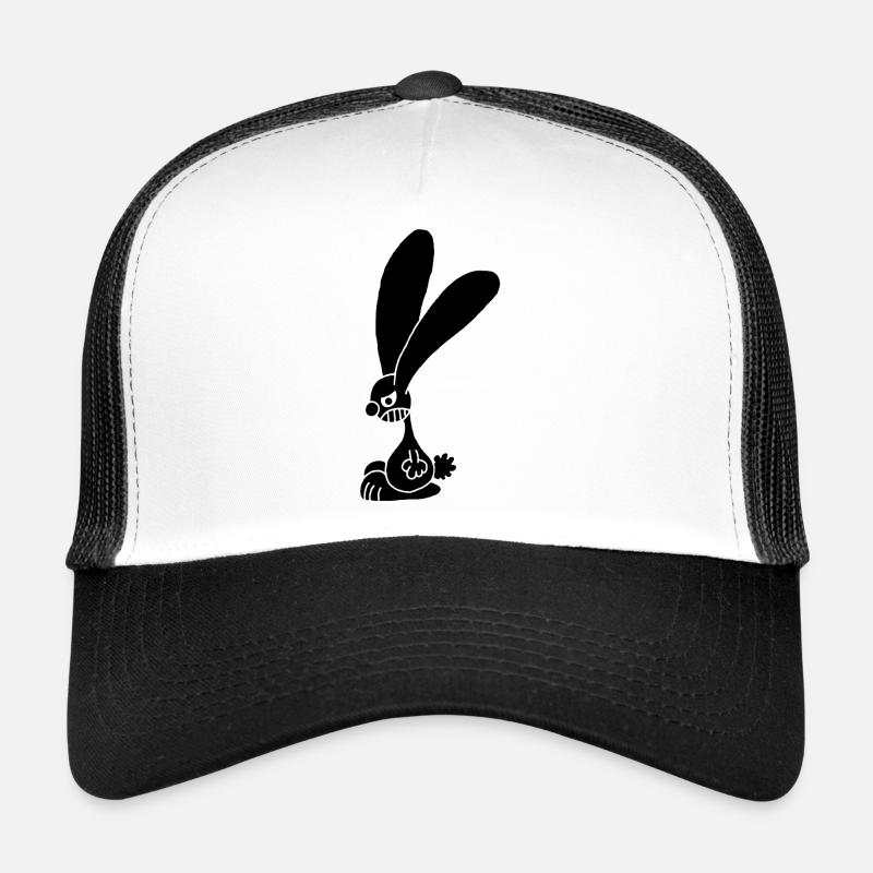 Grumpy Black Rabbit Trucker Cap