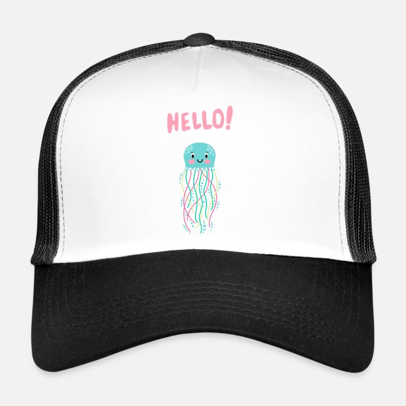 Cute Jellyfish Says Hello - Gift Idea Trucker Cap