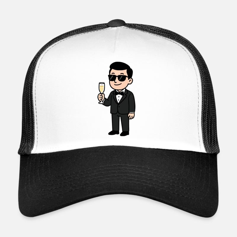 Bräutigam Hochzeit Comic - Trucker Cap - Weiß/Schwarz