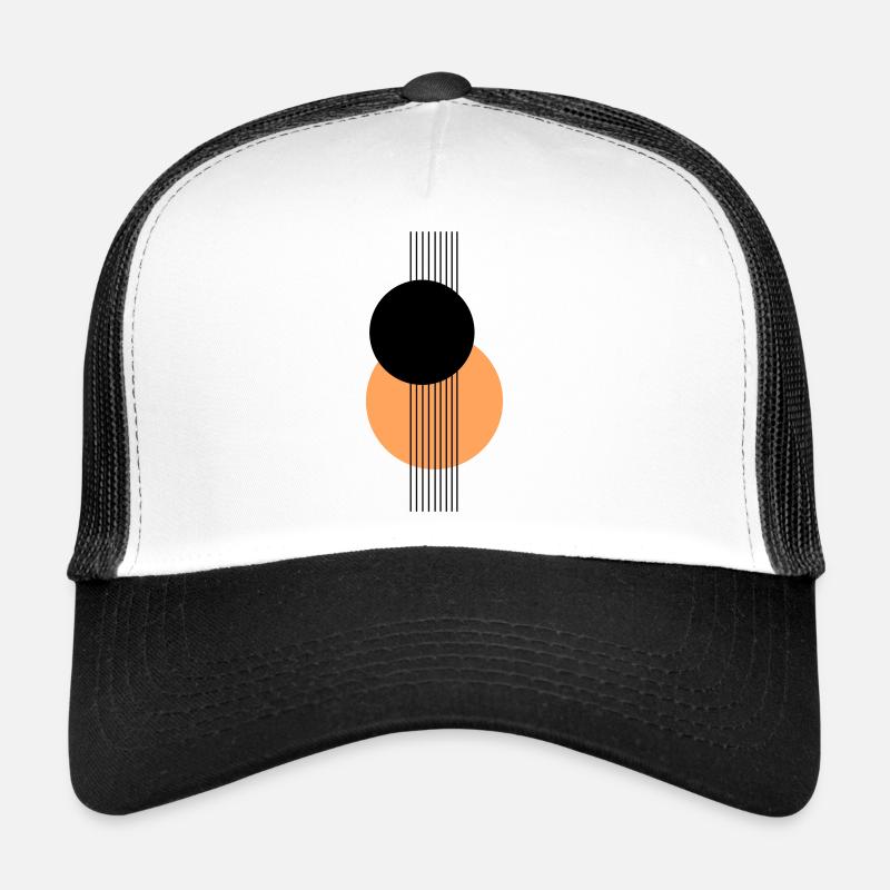 Abstraktes geometrisches Design Orange Schwarz Trucker Cap