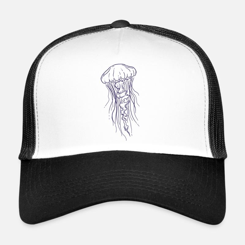 Jellyfish Line Art Illustration  Trucker Cap