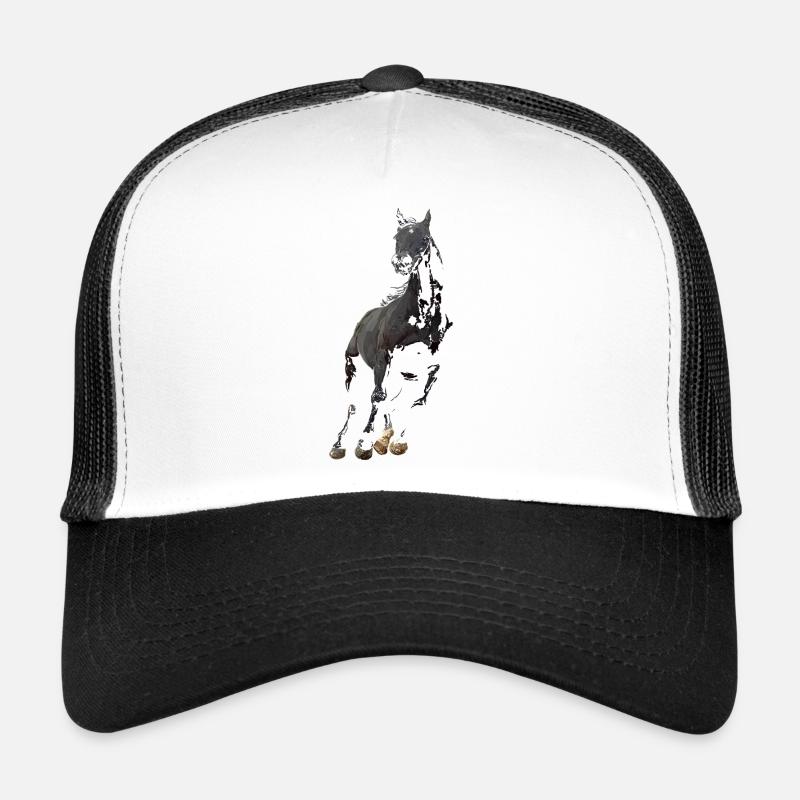 Cheval - Casquette trucker  - blanc/noir