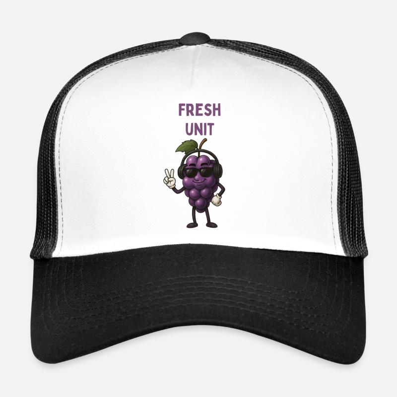 FRESH UNIT Grape with Headphones Trucker Cap