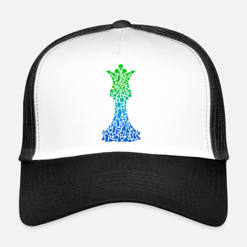 Pièces d’échecs Jeu d’échecs Joueur d’échecs - Casquette trucker  - blanc/noir
