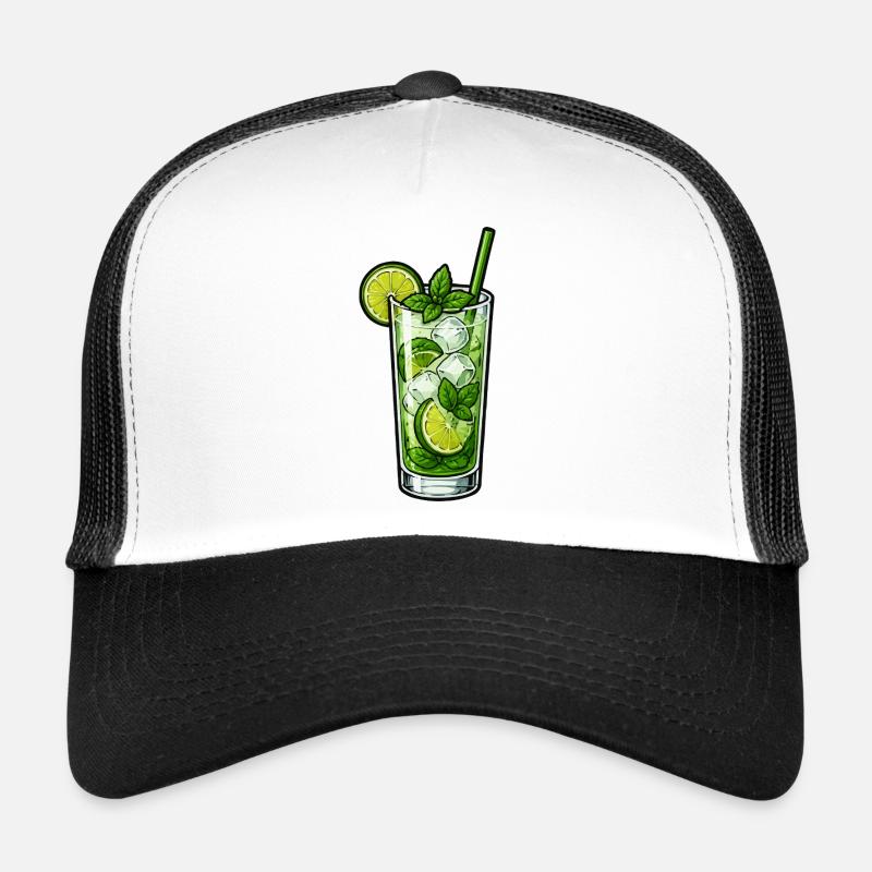 Illustration de Mojito mentthe et citron vert Casquette trucker 