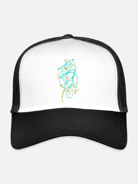Abstrait - Casquette trucker  - blanc/noir - Devant