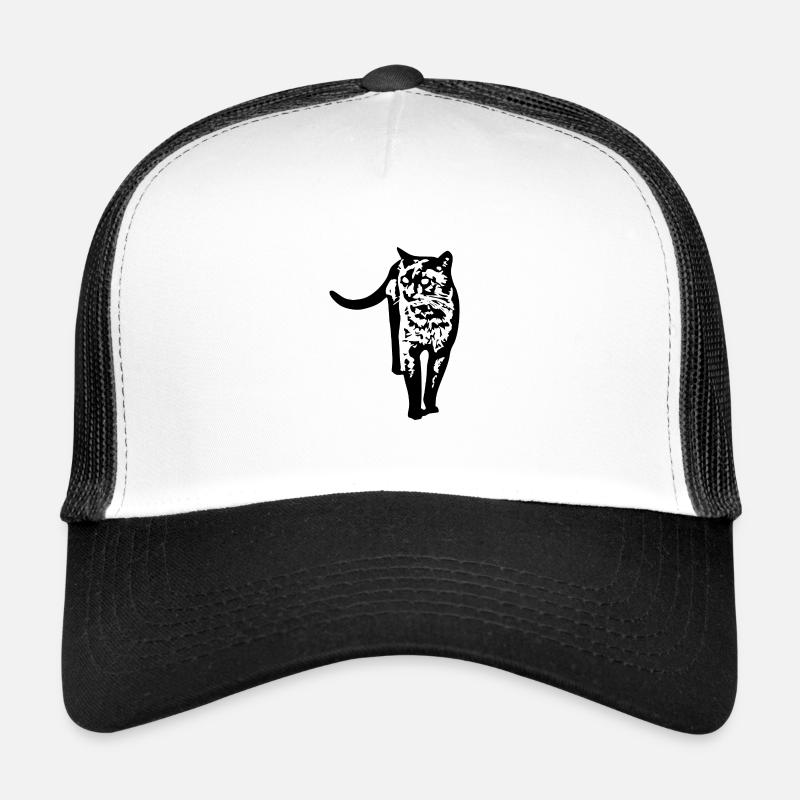 Black Cat Cat Black Cats Gift - Trucker Cap - white/black