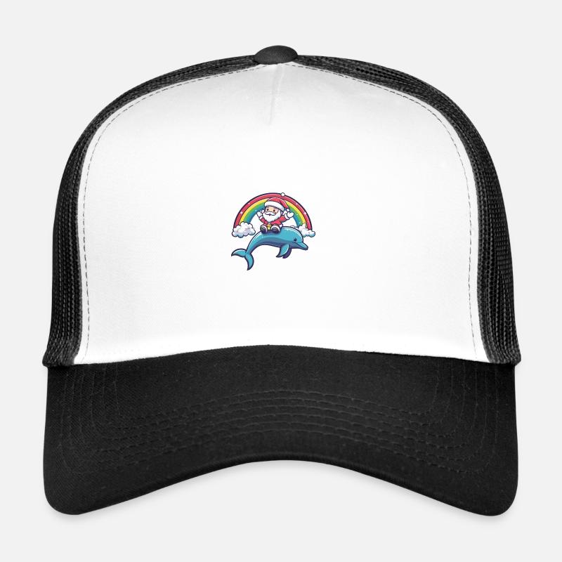 Dauphin Père Noël Arc-en-ciel Casquette trucker 