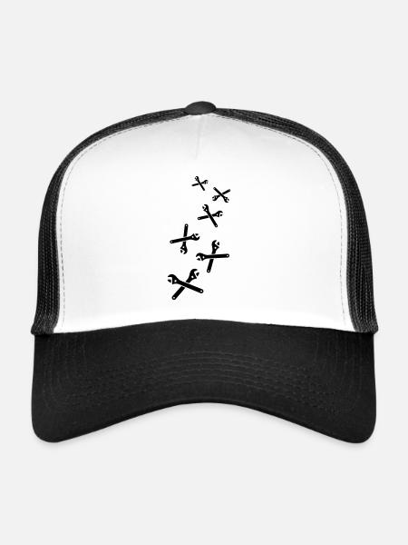 Icône de clé - Casquette trucker  - blanc/noir - Devant