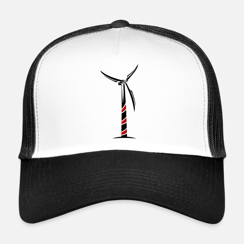 Énergie éolienne Éolienne - Casquette trucker  - blanc/noir