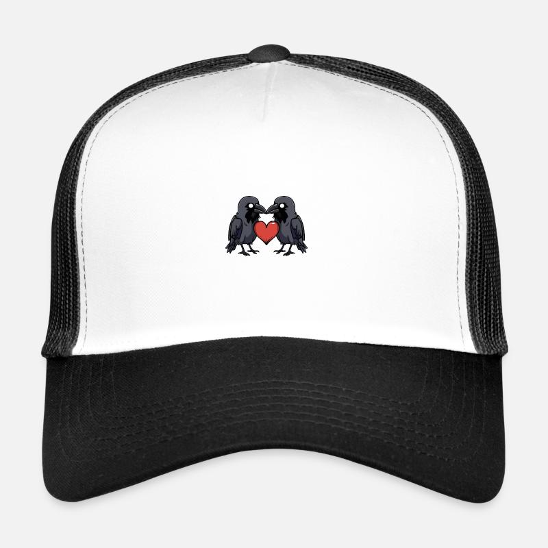 Corbeau Coeur de la Saint-Valentin Casquette trucker 