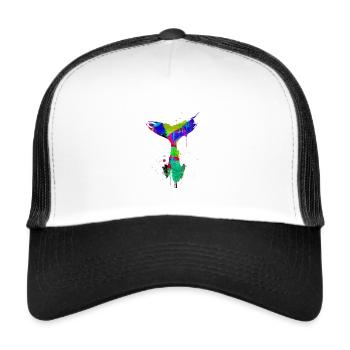 whale fin, fin, whale, whale, graffiti - Trucker Cap - white/black - Front
