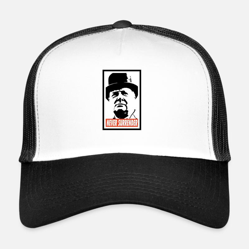 Winston Churchill Never Surrender - Trucker Cap - white/black