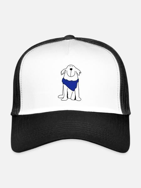 Retriever mignon - Casquette trucker  - blanc/noir - Devant