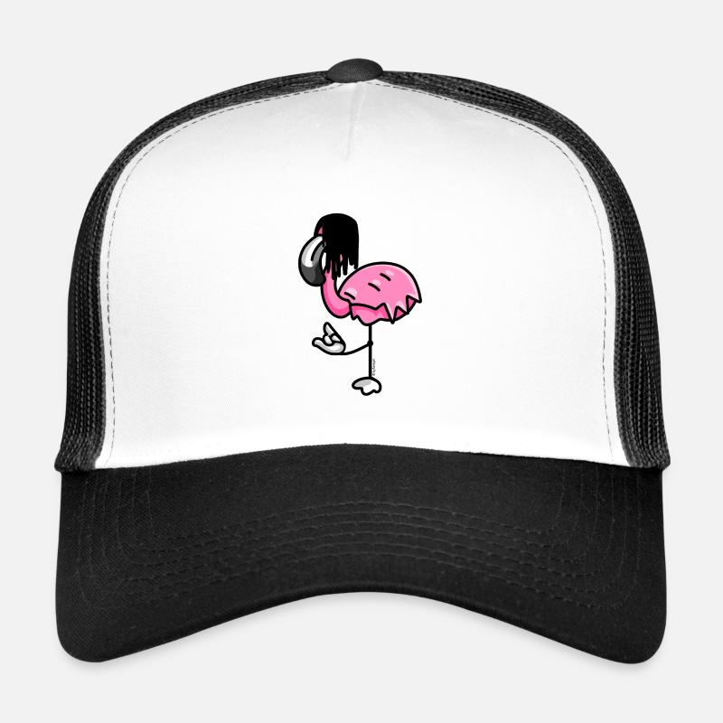 flamingo6 - Heavy Metal - Casquette trucker  - blanc/noir