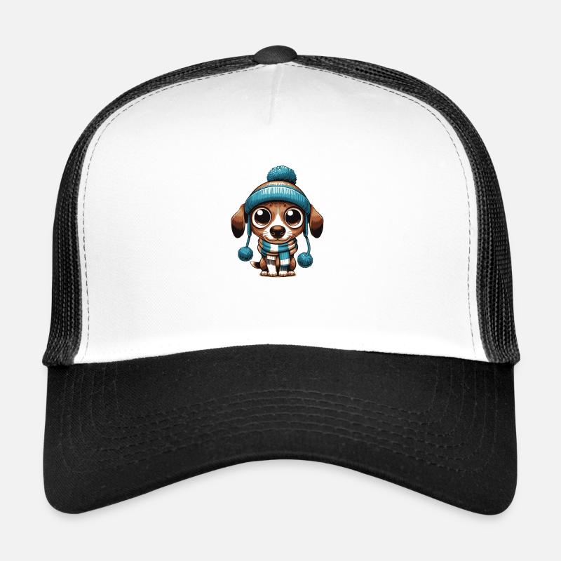 Weihnachtshund - Trucker Cap - Weiß/Schwarz