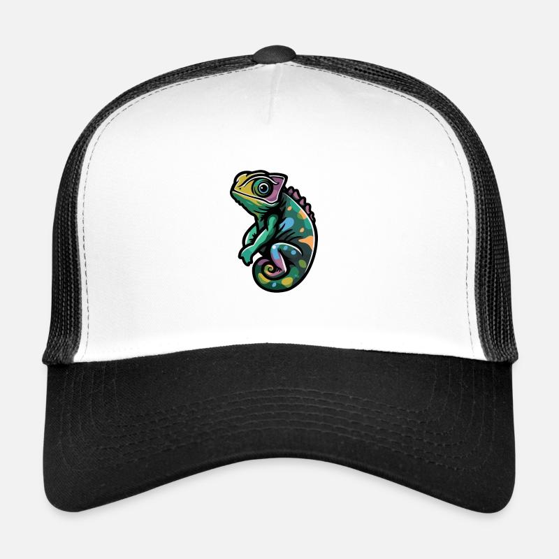 Chameleon Comic - Trucker Cap - Weiß/Schwarz