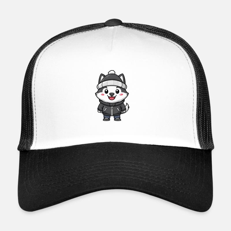 Husky Dog Winter Trucker Cap