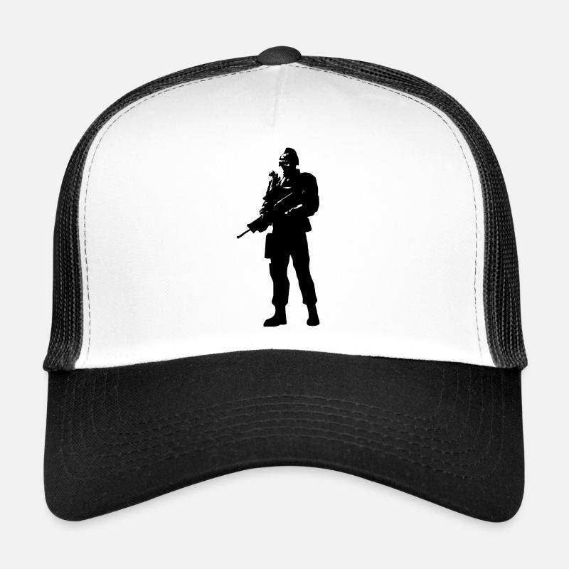 swat cop - Casquette trucker  - blanc/noir