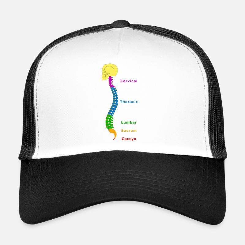 Wirbelsäule Spine Physio - Trucker Cap - Weiß/Schwarz