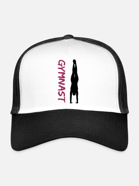 Gymnaste, gymnastique - Casquette trucker  - blanc/noir - Devant