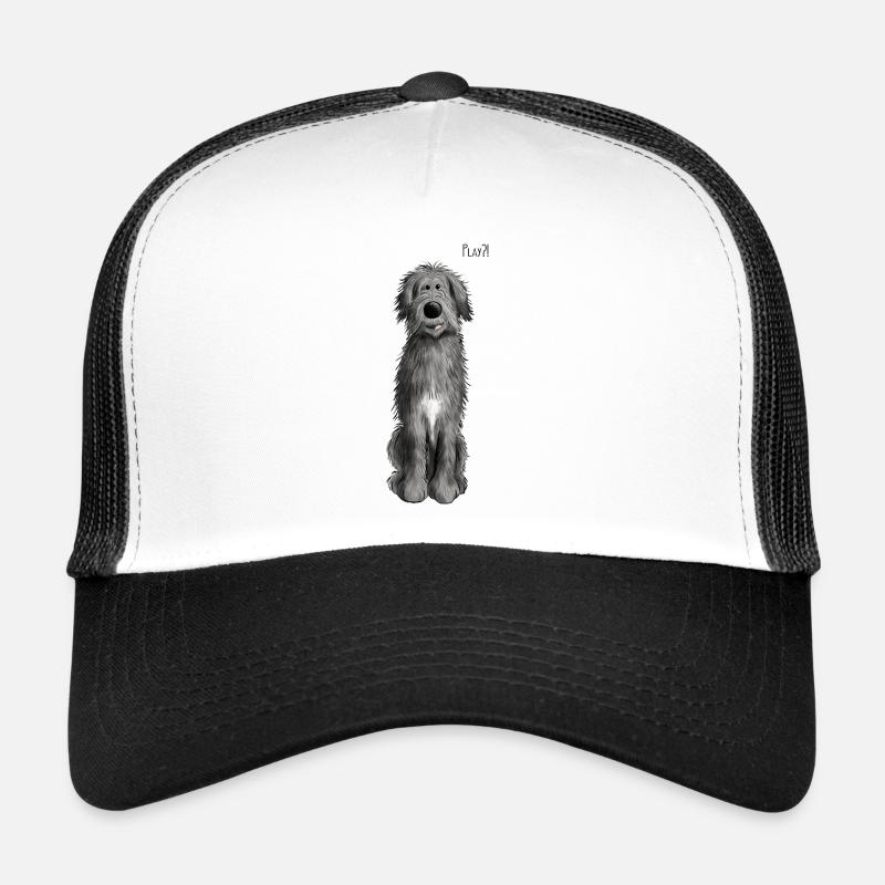 Irischer Wolfshund Play - Trucker Cap - Weiß/Schwarz