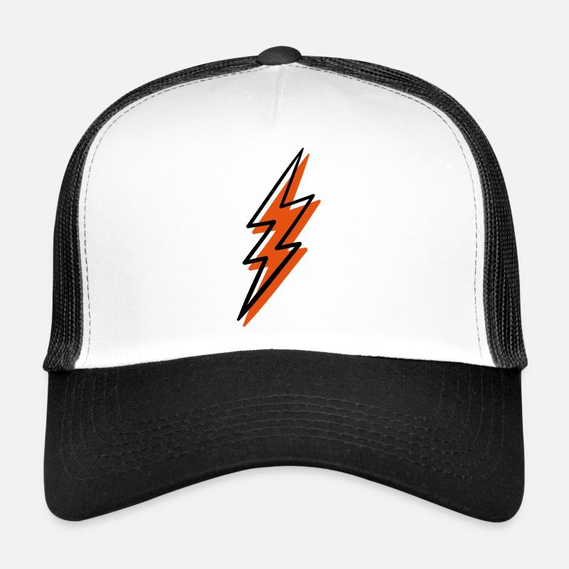 Foudre de feu en spirale - Casquette trucker  - blanc/noir