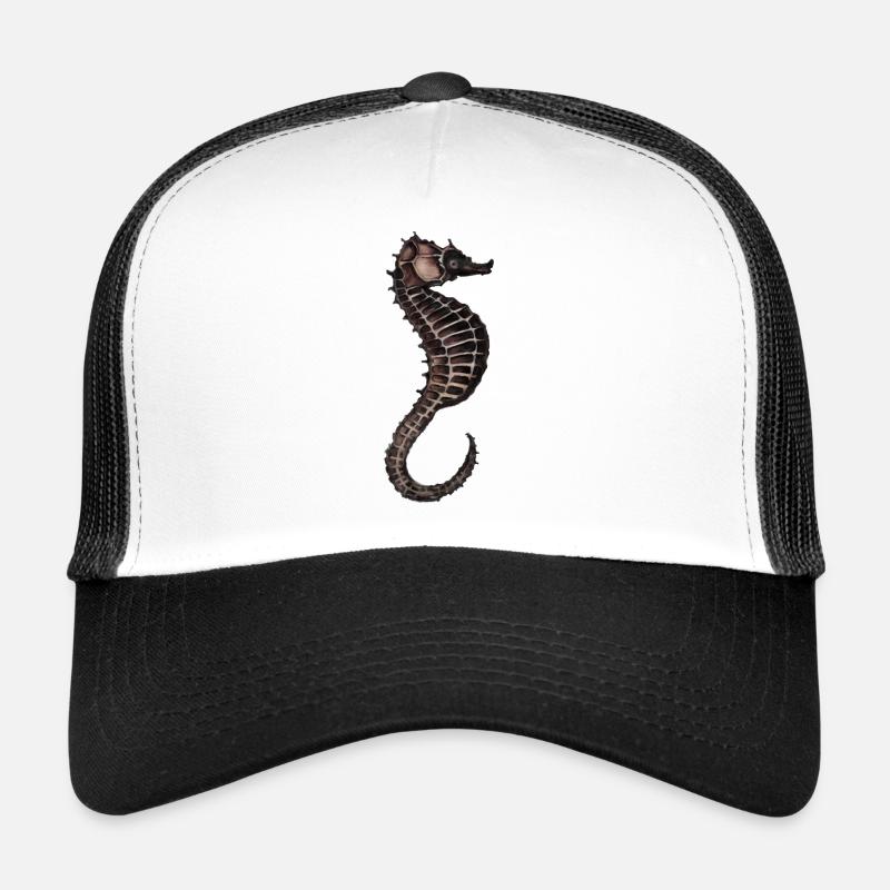 Motif hippocampe aquarelle Casquette trucker 