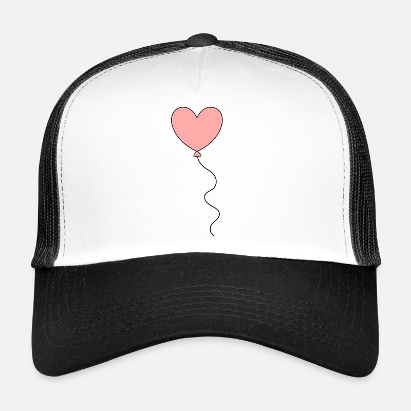 pinkes Herz rosa rot Herzen Geschenk Valentinstag - Trucker Cap - Weiß/Schwarz