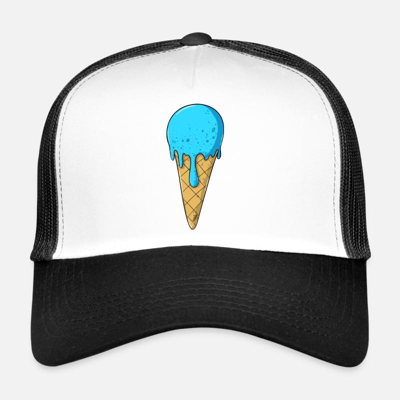 | de crème glacée | de crème glacée bleue Glace - Casquette trucker  - blanc/noir