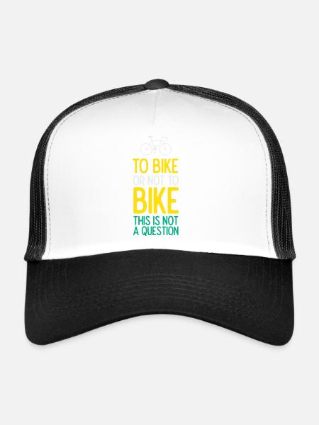 Faire du vélo ou ne pas faire du vélo. Ce n’est pas une question - Casquette trucker  - blanc/noir - Devant