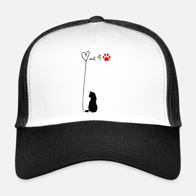 Herz mit 4 Pfoten - Katze Trucker Cap
