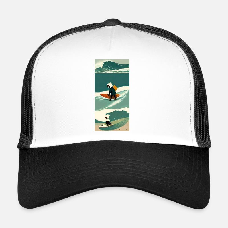 Surfeur Solitaire en Tempête Casquette trucker 