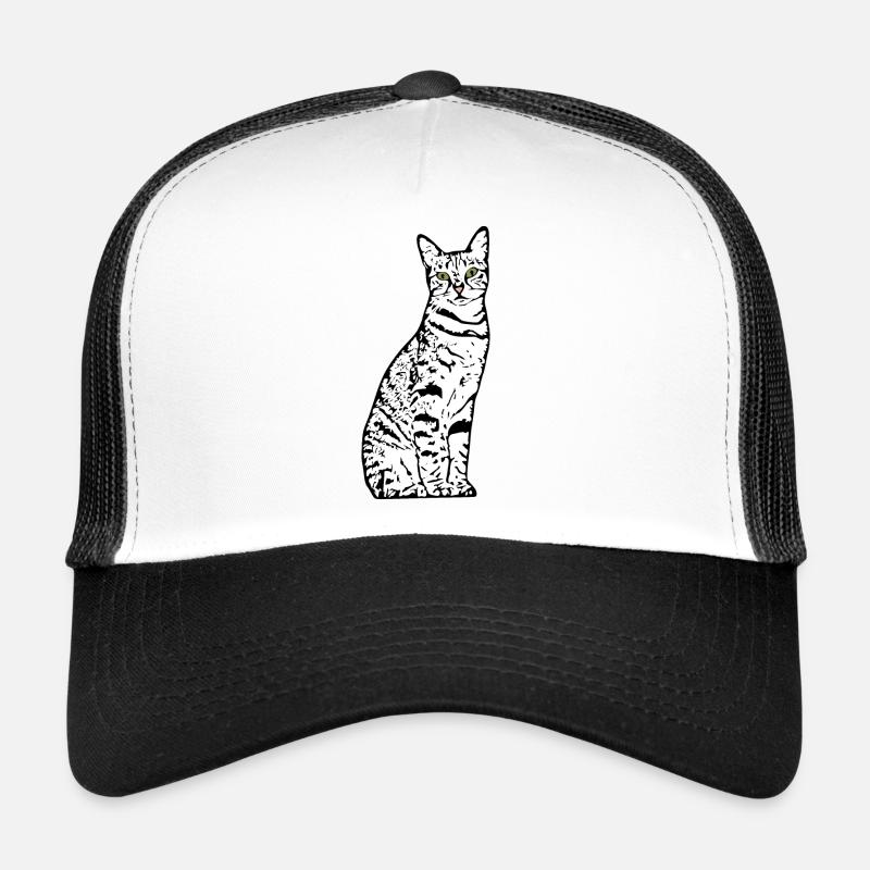 weiße Katze Katze weiß Katzen Geschenk - Trucker Cap - Weiß/Schwarz