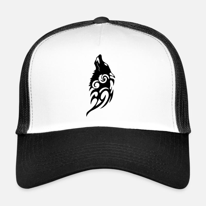 Black Wolf Ghost of the Forest Trucker Cap