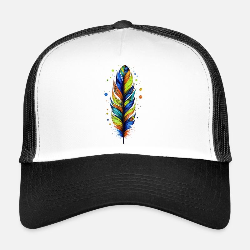 Plume - Casquette trucker  - blanc/noir