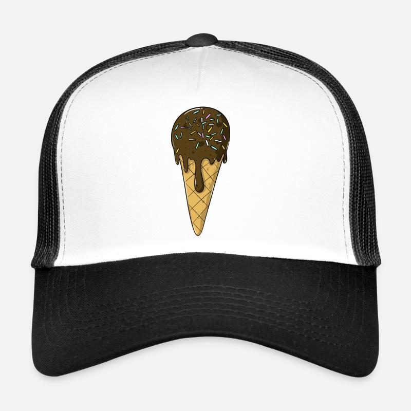 Crème glacée | Glace au chocolat avec pépites | Glaces Casquette trucker 