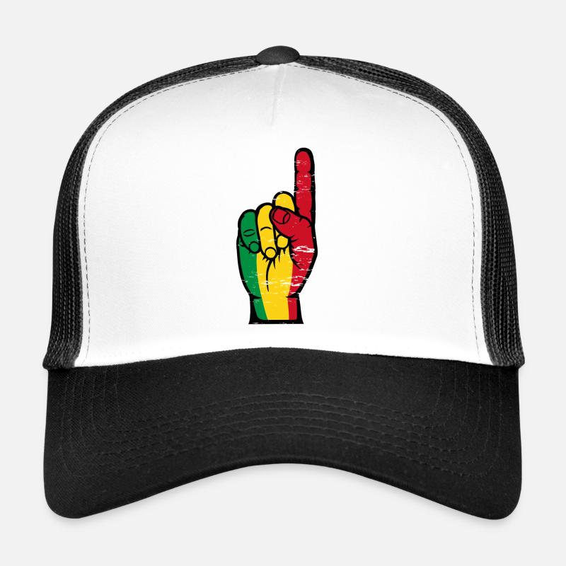 Drapeau du Mali numéro 1 utilisé - Casquette trucker  - blanc/noir