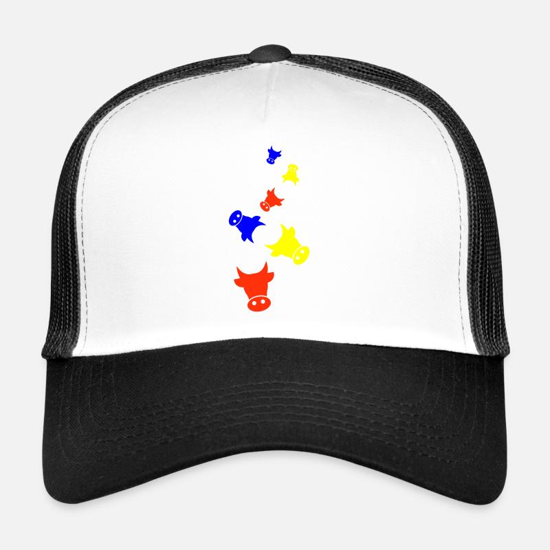 Rind Kuh Kopf - Trucker Cap - Weiß/Schwarz