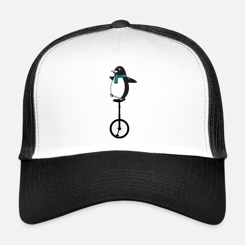 Einrad Einradartist-Pinguin Einradfahren unicycle - Trucker Cap - Weiß/Schwarz