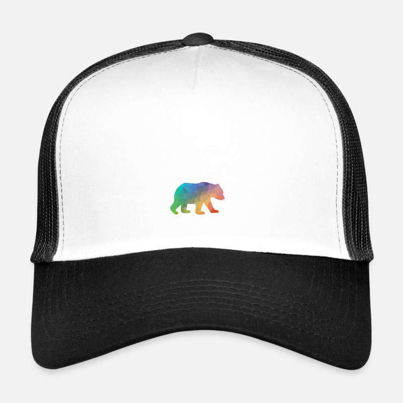 Colorful triangle design bear - Trucker Cap - white/black