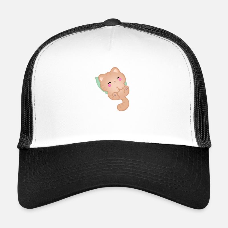 Cute Sleeping Cat Gift Idea Kitten Trucker Cap