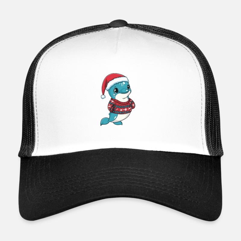 Bande dessinée de Noël dauphin Casquette trucker 
