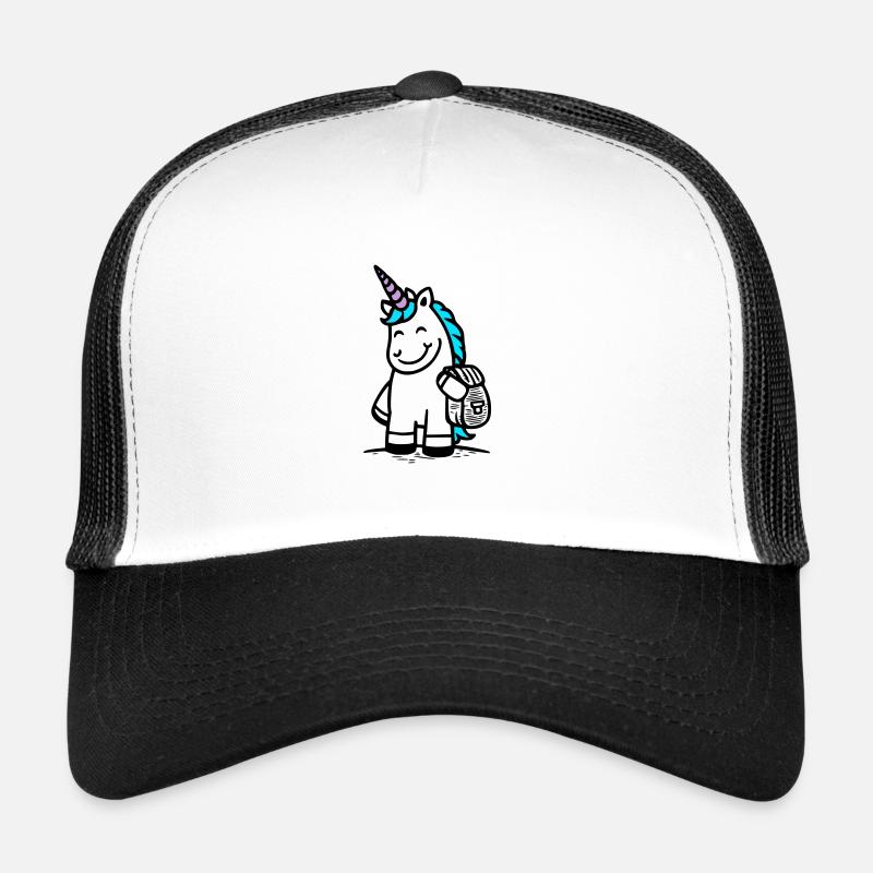 Magical unicorn for school enrollment with satchel - Trucker Cap - white/black