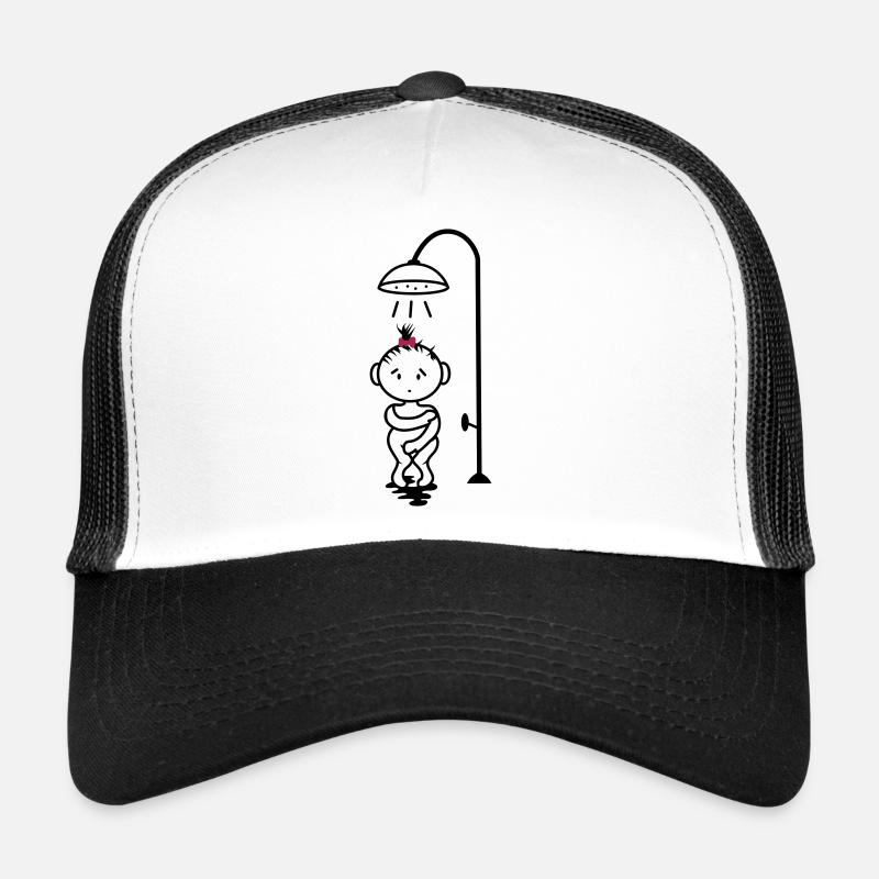 sjenert jente i dusjen - Trucker-caps  - hvit/svart