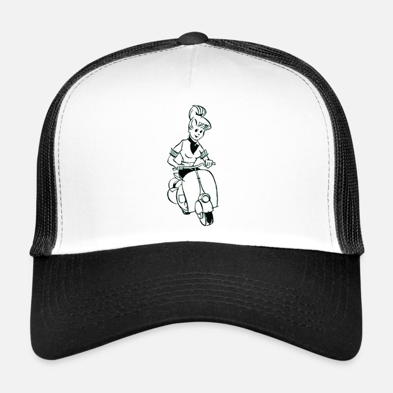 Roller, Scooter, Retro, Vintage, Führerschein Trucker Cap