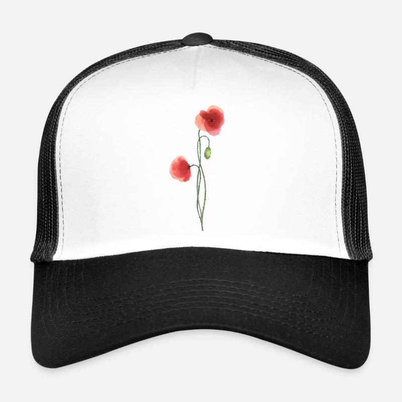 Blume: roter Mohn Trucker Cap